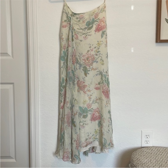 100% Silk Ralph Lauren Purple Label Victoria Floral-Print A-Line Silk Maxi Skirt - Picture 5 of 12